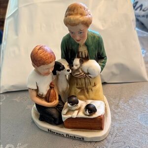 Norman Rockwell Figurine with Green and Brown Accents